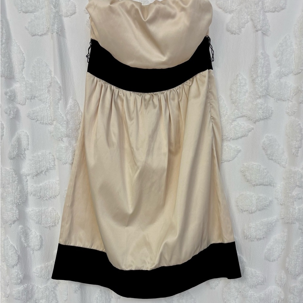 Charlotte Russe Strapless Cream and Black Dress size S